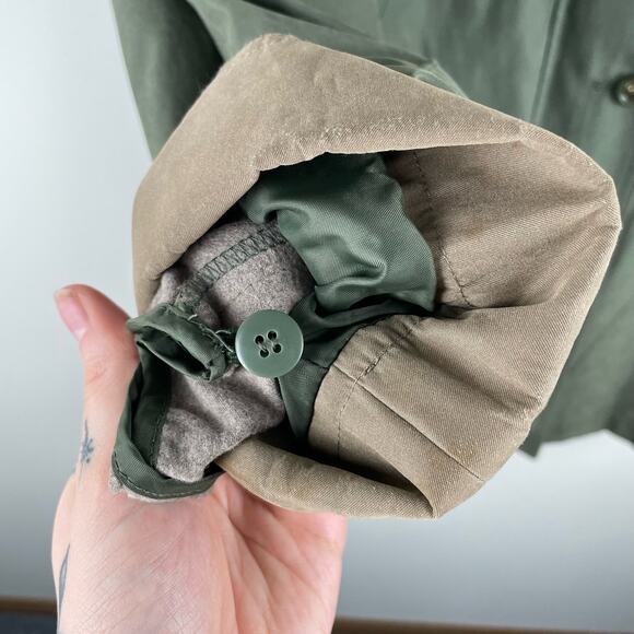 Vintage Green Hooded Jacket Windbreaker with Fleece Liner - Size S - Picture 6 of 13